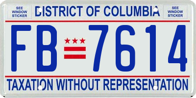 DC license plate FB7614