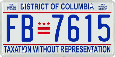 DC license plate FB7615