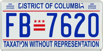 DC license plate FB7620