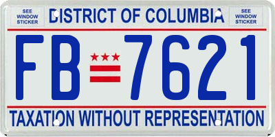 DC license plate FB7621