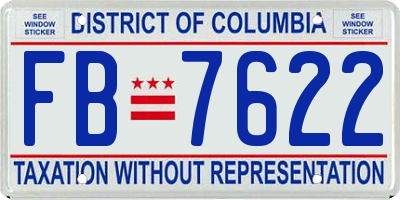 DC license plate FB7622