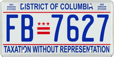 DC license plate FB7627