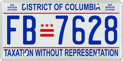 DC license plate FB7628