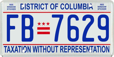 DC license plate FB7629