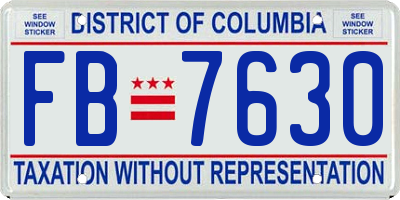 DC license plate FB7630