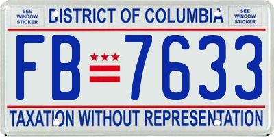 DC license plate FB7633