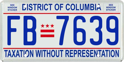 DC license plate FB7639