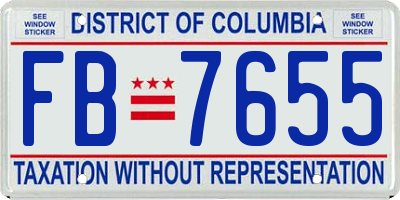 DC license plate FB7655