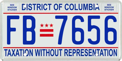 DC license plate FB7656