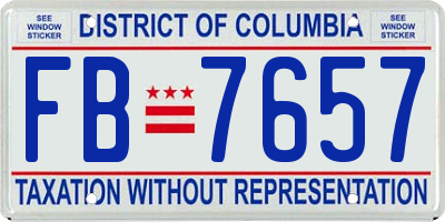 DC license plate FB7657