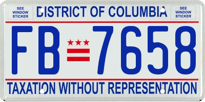 DC license plate FB7658