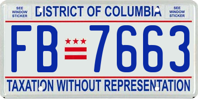 DC license plate FB7663