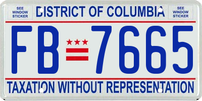 DC license plate FB7665