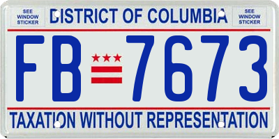 DC license plate FB7673