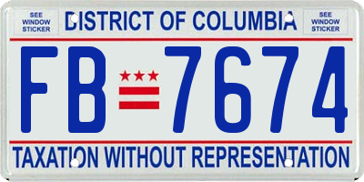 DC license plate FB7674