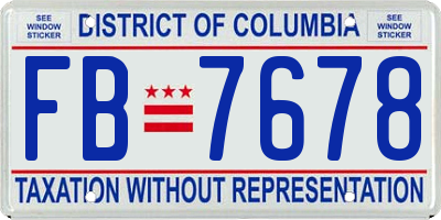 DC license plate FB7678