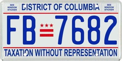 DC license plate FB7682