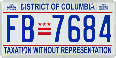 DC license plate FB7684