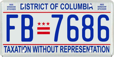 DC license plate FB7686