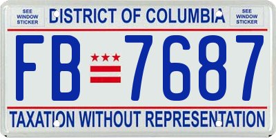 DC license plate FB7687