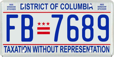 DC license plate FB7689