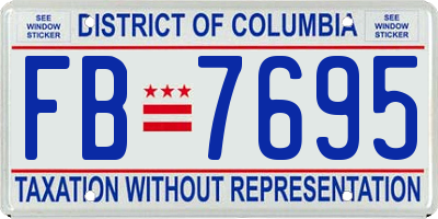 DC license plate FB7695