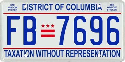 DC license plate FB7696