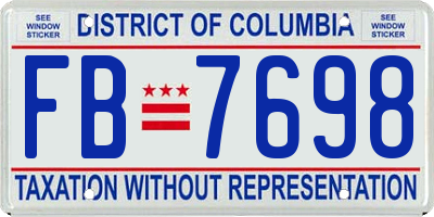 DC license plate FB7698