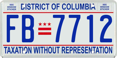 DC license plate FB7712