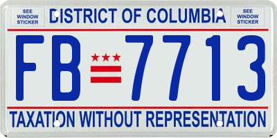 DC license plate FB7713