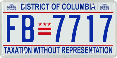 DC license plate FB7717