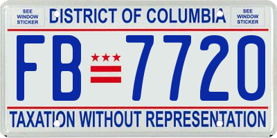 DC license plate FB7720