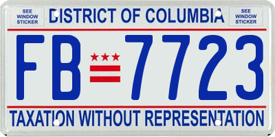 DC license plate FB7723