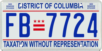 DC license plate FB7724