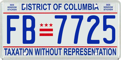 DC license plate FB7725