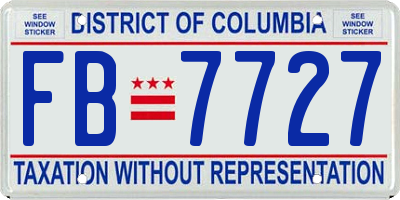 DC license plate FB7727