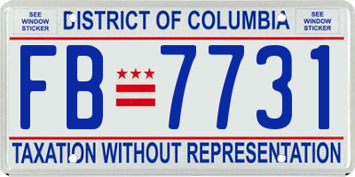 DC license plate FB7731