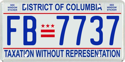 DC license plate FB7737