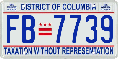 DC license plate FB7739