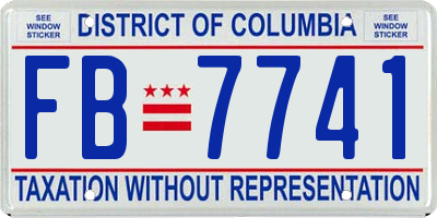 DC license plate FB7741