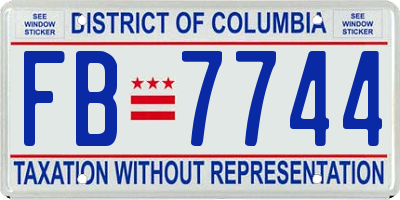 DC license plate FB7744