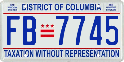 DC license plate FB7745