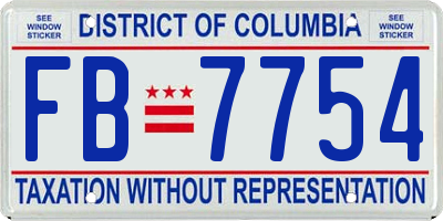 DC license plate FB7754