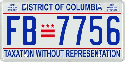 DC license plate FB7756