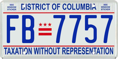 DC license plate FB7757