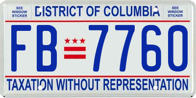 DC license plate FB7760