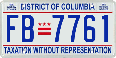 DC license plate FB7761