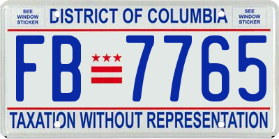 DC license plate FB7765