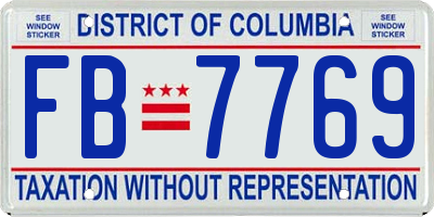 DC license plate FB7769