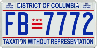 DC license plate FB7772